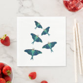 Blauwe motenvlindertekening servet (Insitu)