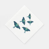 Blauwe motenvlindertekening servet (Hoek)