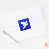 Blauwe motorcross zweep vierkante sticker (Envelop)