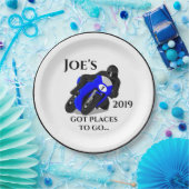 Blauwe motorfiets #1 Bord (Feest)