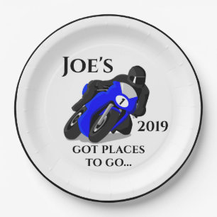 Blauwe motorfiets #1 Bord