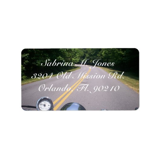 Blauwe motorfiets 3 etiket (Voorkant)