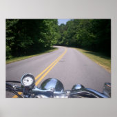 Blauwe motorfiets 3 poster (Voorkant)