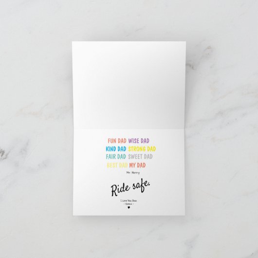 Blauwe Motorfiets - Aangepaste vaderdag Kaart (Binnen)
