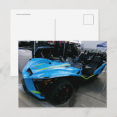 Blauwe motorfiets briefkaart (Voorkant / Achterkant)