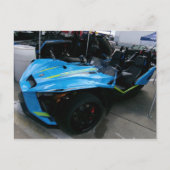 Blauwe motorfiets briefkaart (Voorkant)