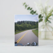 Blauwe motorfiets briefkaart (Staand voorkant)