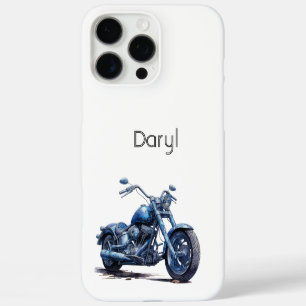 Blauwe motorfiets iPhone 16 pro max hoesje