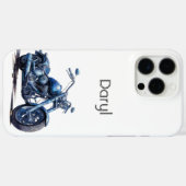 Blauwe motorfiets Case-Mate iPhone case (Achterkant (horizontaal))