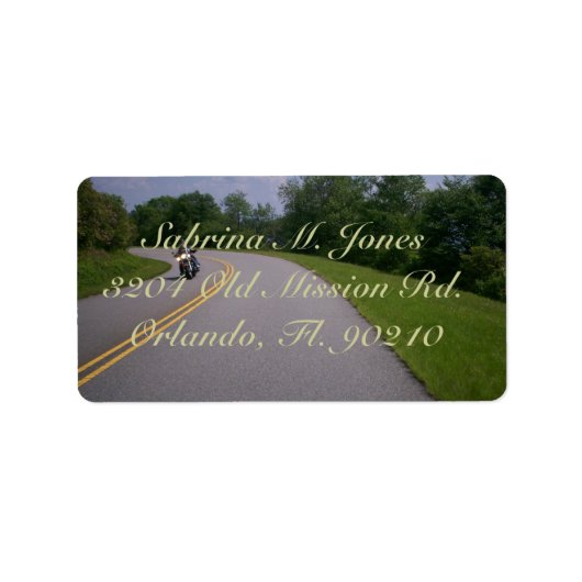 Blauwe motorfiets etiket (Voorkant)