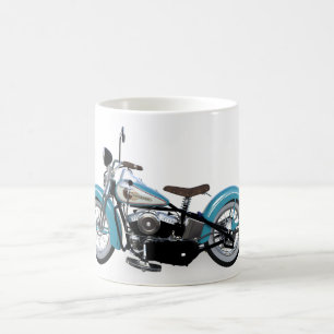 blauwe motorfiets koffiemok