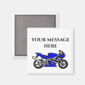 Blauwe motorfiets magneet (Voorkant / Achterkant)