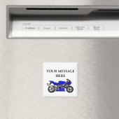 Blauwe motorfiets magneet (Insitu (Vaatwasser))