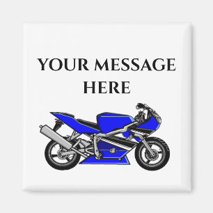 Blauwe motorfiets magneet