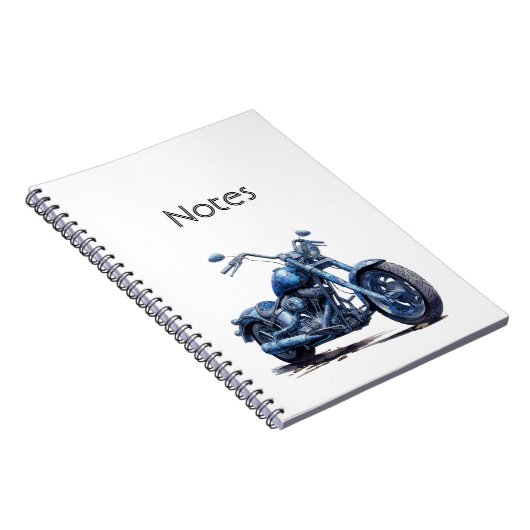 Blauwe motorfiets notitieboek (Rechterzijde)