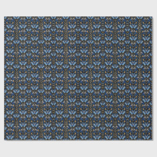 Blauwe Motten en Skelet Handen Inpakpapier