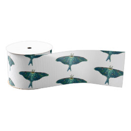 Blauwe Motvlinder Grosgrain Lint