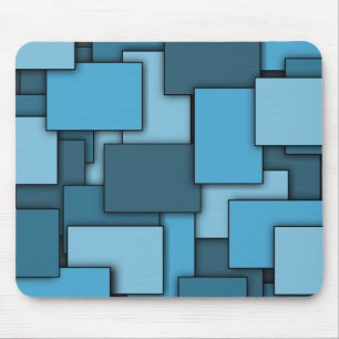 Blauwe mousepad met meerdere rechthoeken muismat