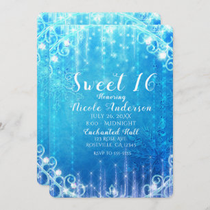 Blauwe mousserende bevroren ijskap 16-jarige parti kaart