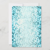 Blauwe mousserende lichten BRIDAL SHOWER-uitnodigi Kaart (Achterkant)