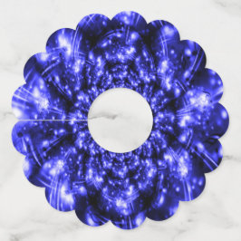 Blauwe mousserende lichten wijnglaslabel