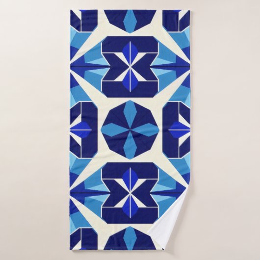 Blauwe mozaïek. badhanddoek (Badhanddoek)