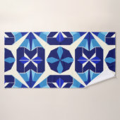 Blauwe mozaïek. badhanddoek (Badhanddoek)