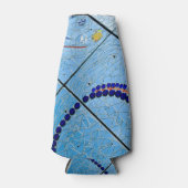 Blauwe mozaïek flesjeskoeler (Voorkant)