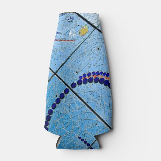 Blauwe mozaïek flesjeskoeler (Voorkant)