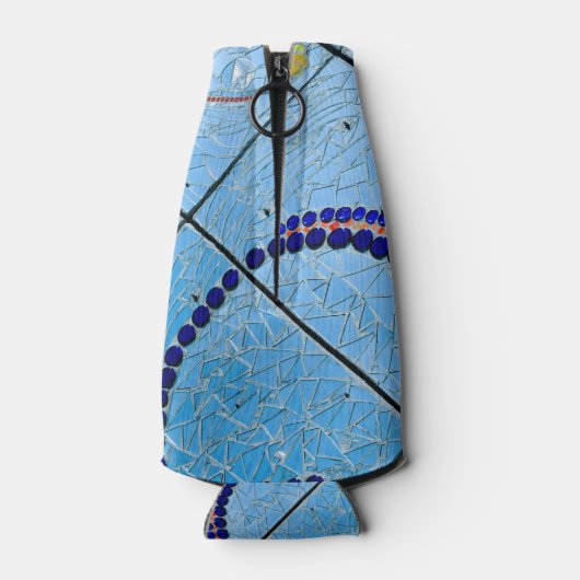 Blauwe mozaïek flesjeskoeler (Achterkant)