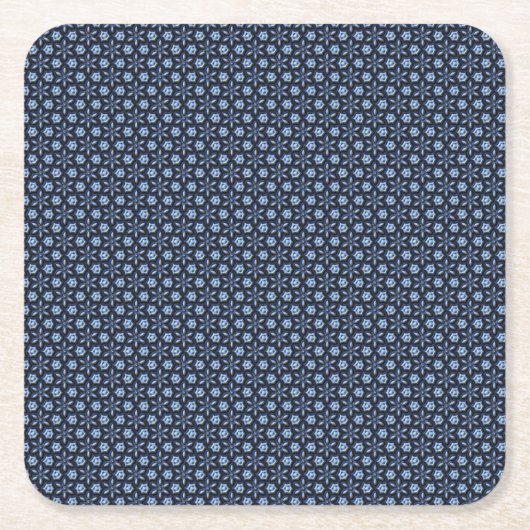 Blauwe mozaïek kartonnen onderzetters (Voorkant)