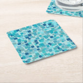 Blauwe mozaïek Onderzetters (Schuin)