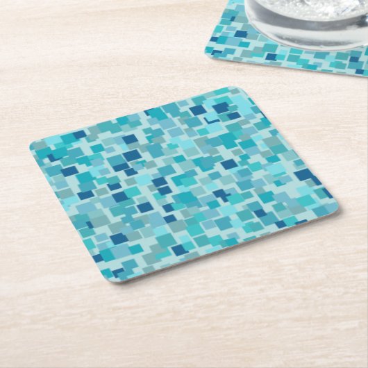 Blauwe mozaïek Onderzetters (Schuin)