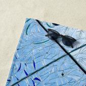 Blauwe mozaïek strandlaken (In situ)