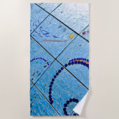 Blauwe mozaïek strandlaken (Voorkant)