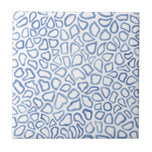 Blauwe mozaïek tegeltje