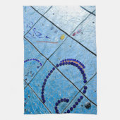 Blauwe mozaïek theedoek (Verticaal)