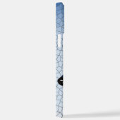 Blauwe Mozaïek Vos Denk Groot Geometrisch Patroon iPhone Hoesje (Rechterkant)