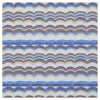 Blauwe mozaïekgeconfectioneerde katoenen kleding stof