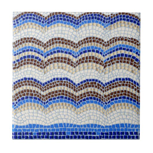 Blauwe mozaïekkleine keramische tegel tegeltje (Voorkant)