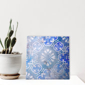 Blauwe mozaïekmeeuw vervormd met één blik tegeltje