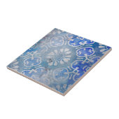 Blauwe mozaïekmeeuw vervormd met één blik tegeltje (Zijkant)