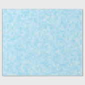 Blauwe mozaïekpixelatie cadeaupapier (Vlak)