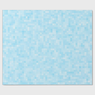 Blauwe mozaïekpixelatie cadeaupapier