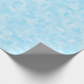Blauwe mozaïekpixelatie cadeaupapier (Hoek)