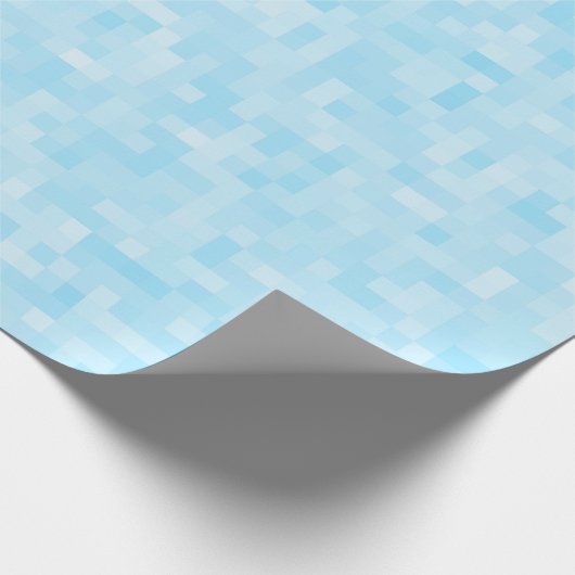 Blauwe mozaïekpixelatie cadeaupapier (Hoek)