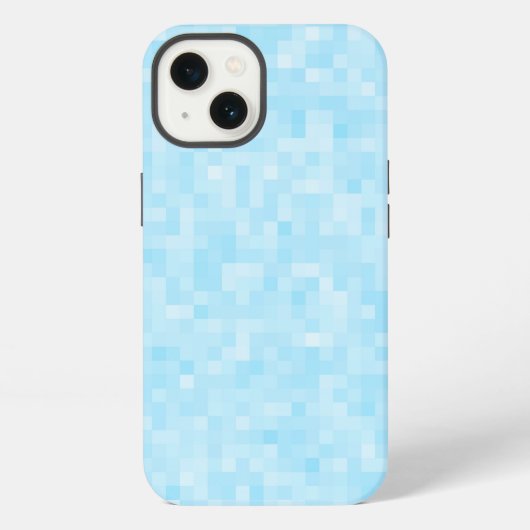Blauwe Mozaïekpixelatie iPhone Hoesje (Achterkant)