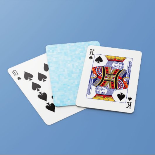 Blauwe mozaïekpixelatie pokerkaarten