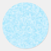 Blauwe mozaïekpixelatie ronde sticker (Voorkant)