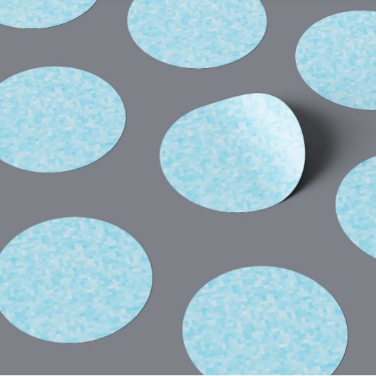 Blauwe mozaïekpixelatie ronde sticker